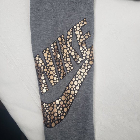 NIKE GOLD DOT LOGO GREY FULL LENGTH LEGGINGS WOMEN'S SIZE X-SMALL - Picture 5 of 10